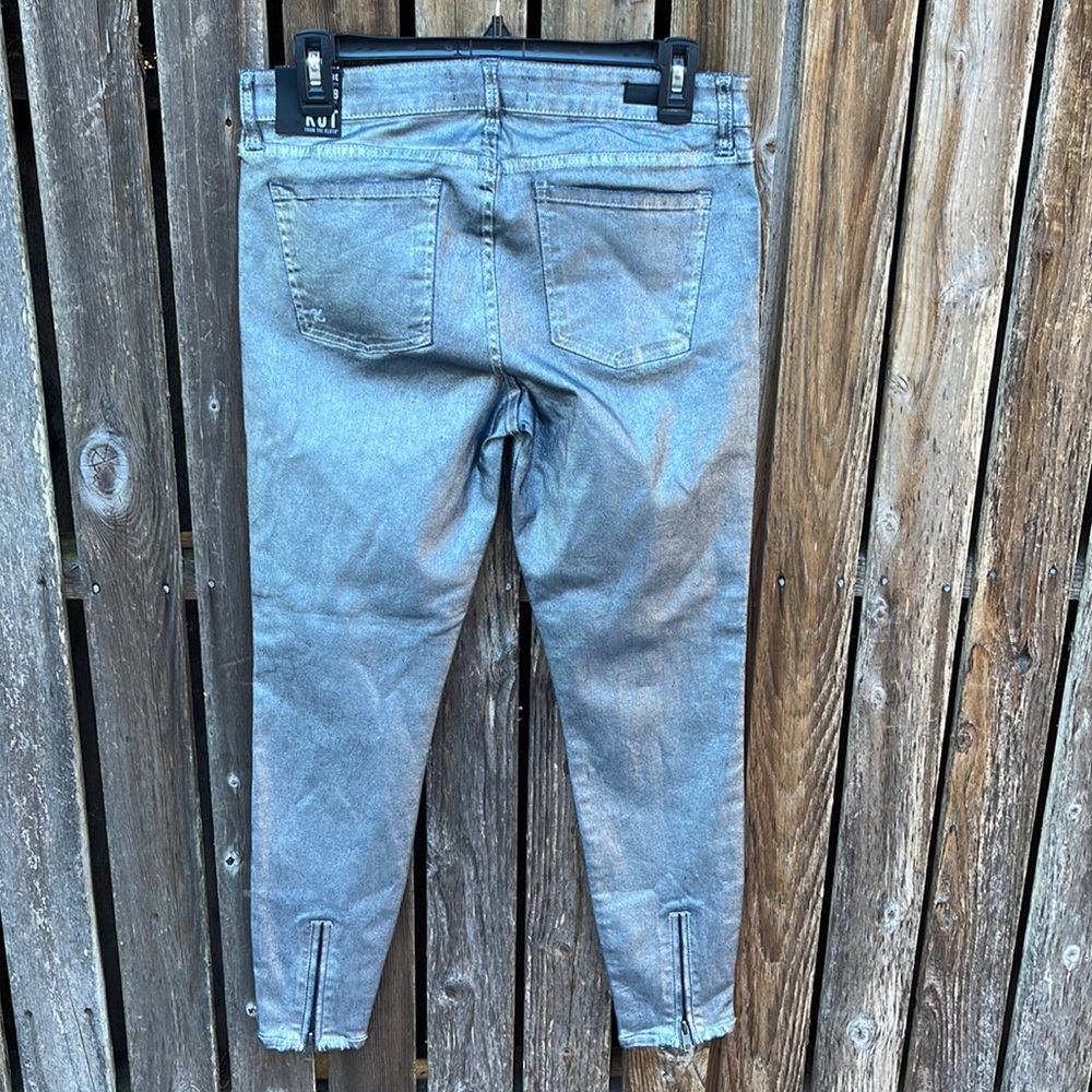 Kut From The Kloth Pants 8 Connie Ankle Zip Silver NWT Skinny Stretch New - Picture 7 of 16